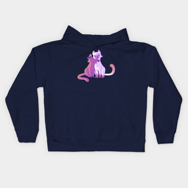 Purrfect Pair Kids Hoodie by JessicaCollicelli